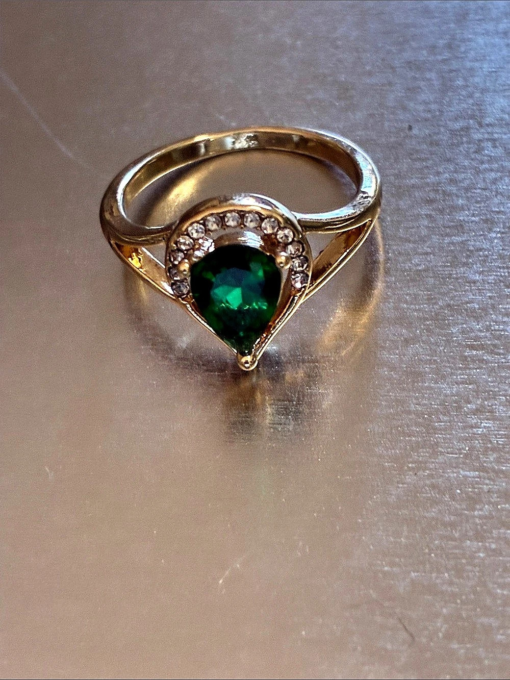 Green Gemstone Halo Ring
